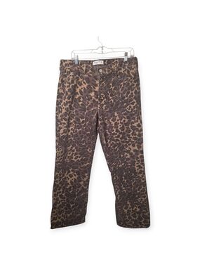 Women's Abercrombie & Fitch the baggy low rise animal print jeans, size 8